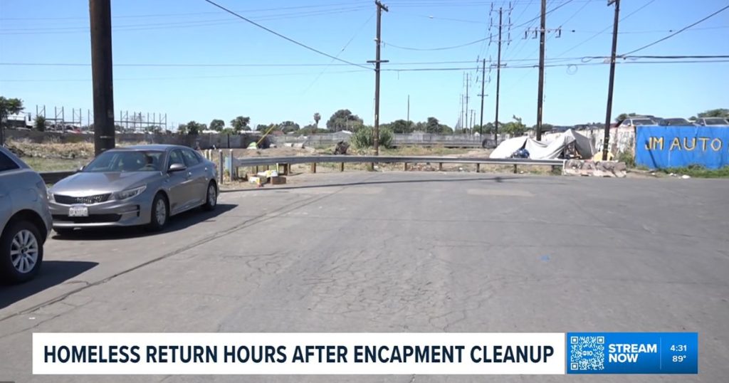 homeless encampment returns
